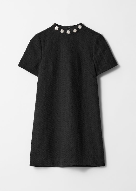 Embellished Tweed Mini Dress
