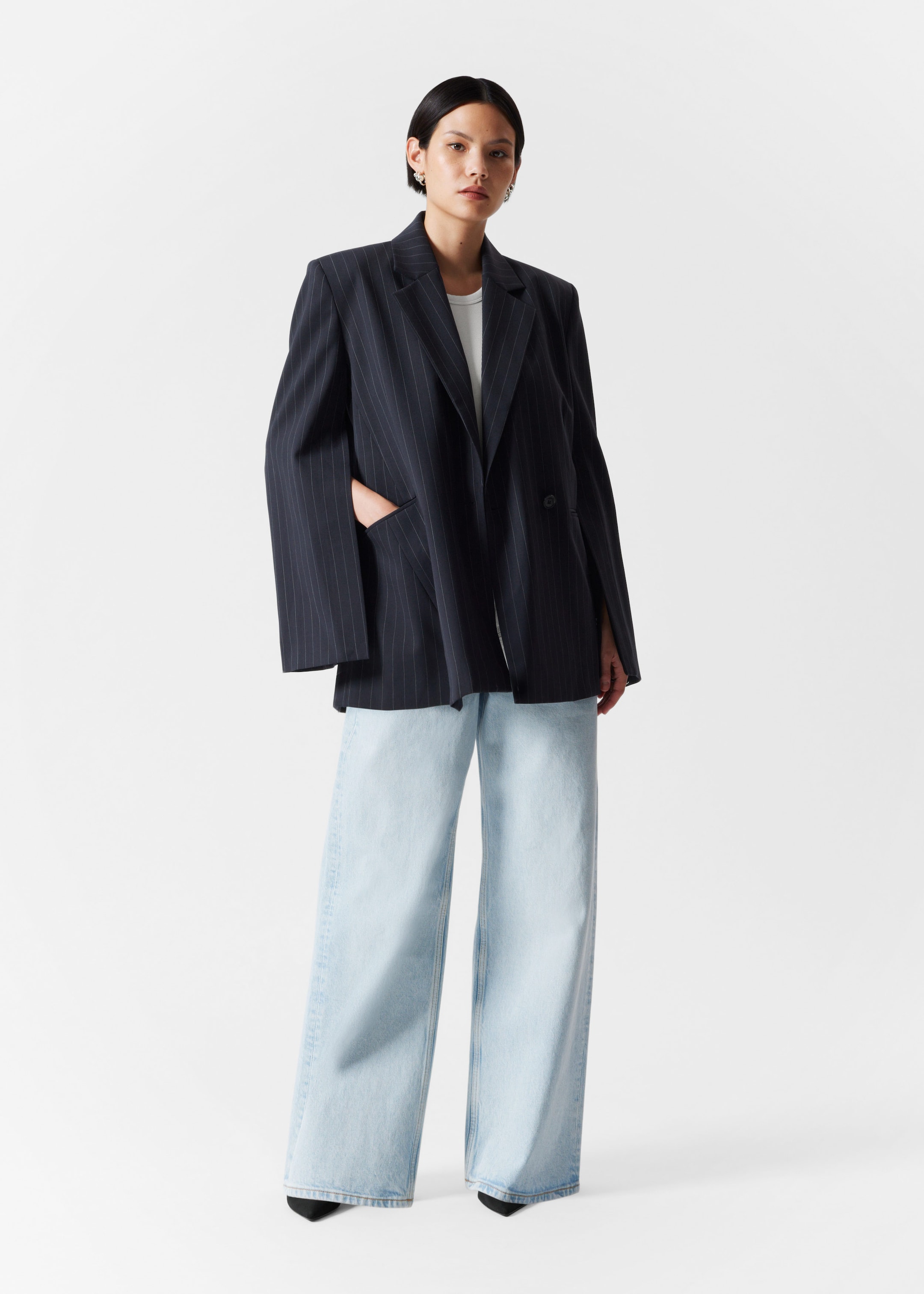 Image of Tailored Asymmetric Blazer