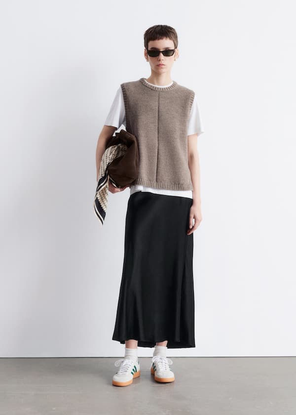 Satin Midi Skirt