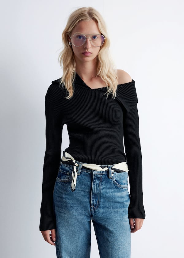 Rib-Knit Off-Shoulder Top