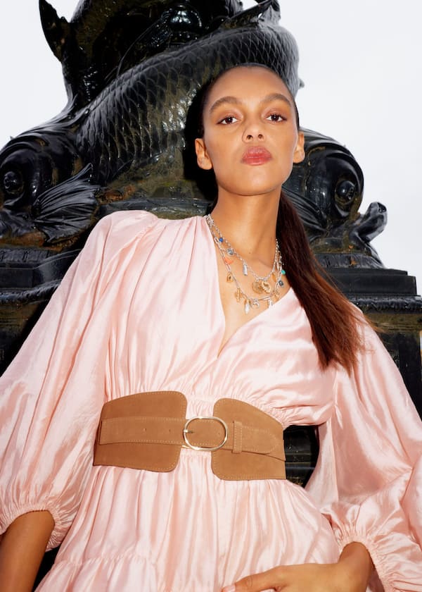 Wide Suede Waist Belt