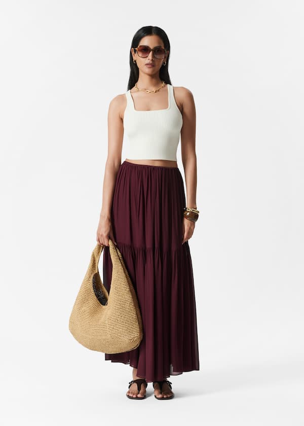 Chiffon Tiered Maxi Skirt