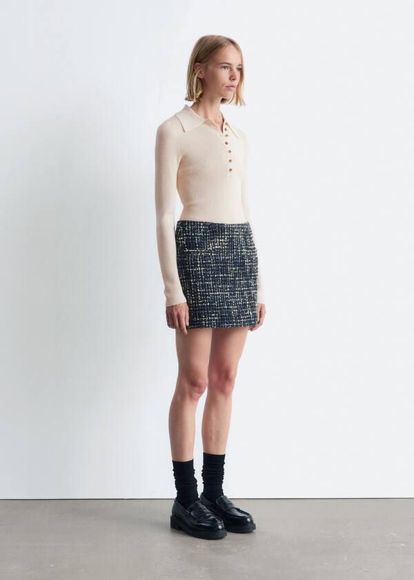 Structured Wool-Blend Mini Skirt