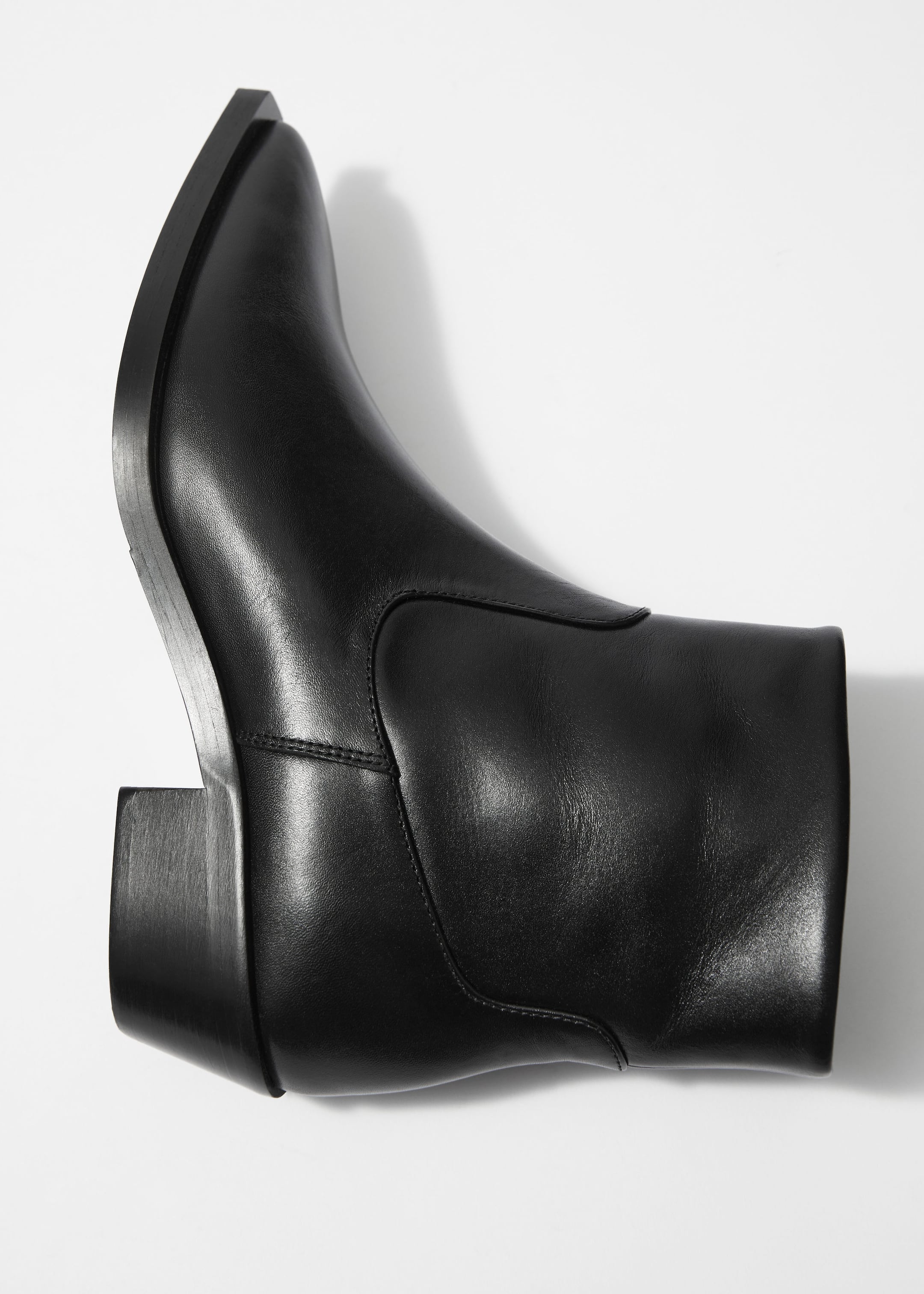 Point-Toe Leather Ankle Boots - {{variantName}} - Descriptive Detail