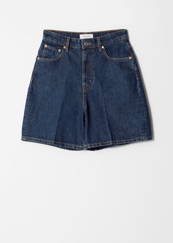 Wide-Leg Denim Shorts