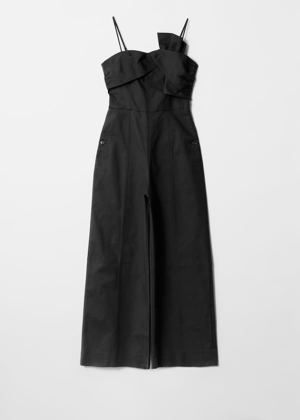 Bow-Detail Barrel-Leg Jumpsuit
