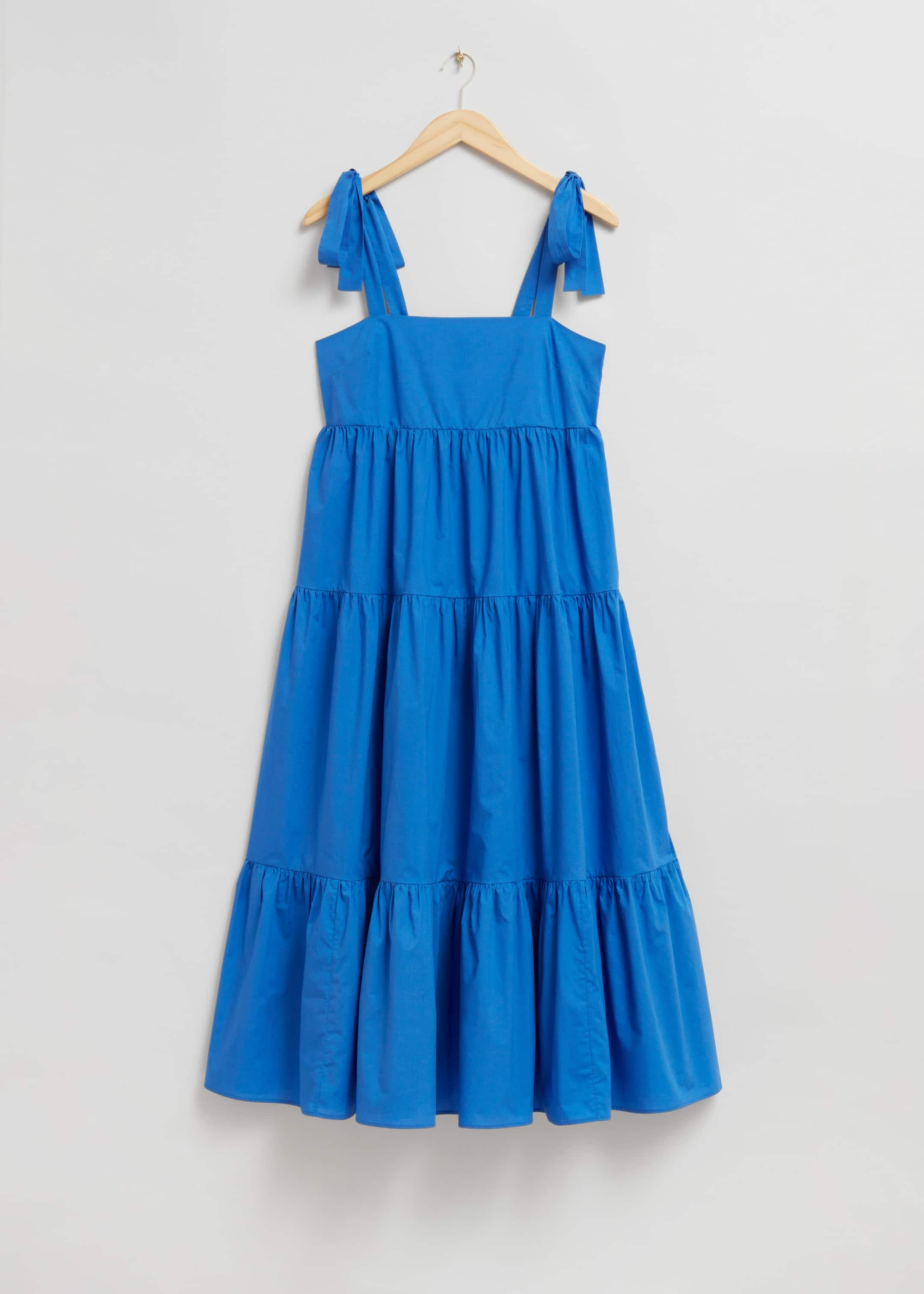 Tiered Babydoll Midi Dress - Bright Blue - Still Life