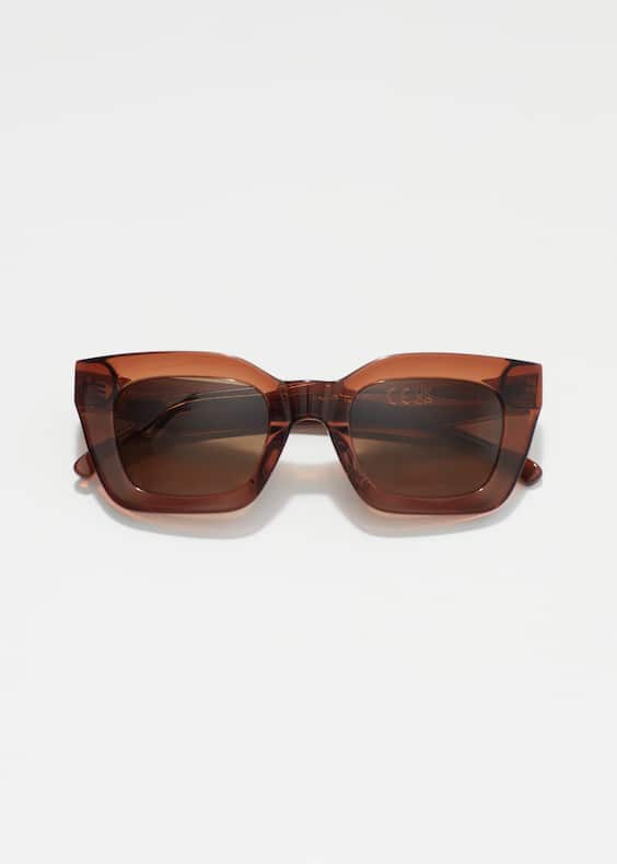 Rectangular-Frame Acetate Sunglasses