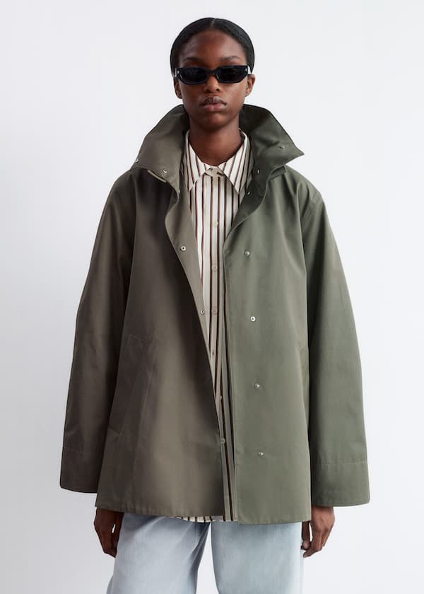 A-line Funnel-Neck Jacket