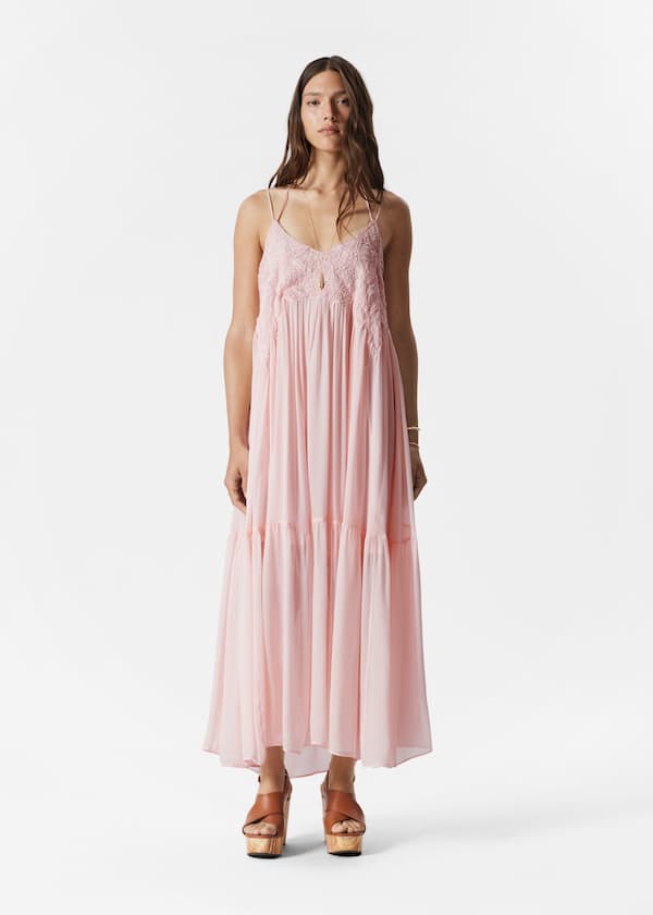 Strappy Embroidered Maxi dress