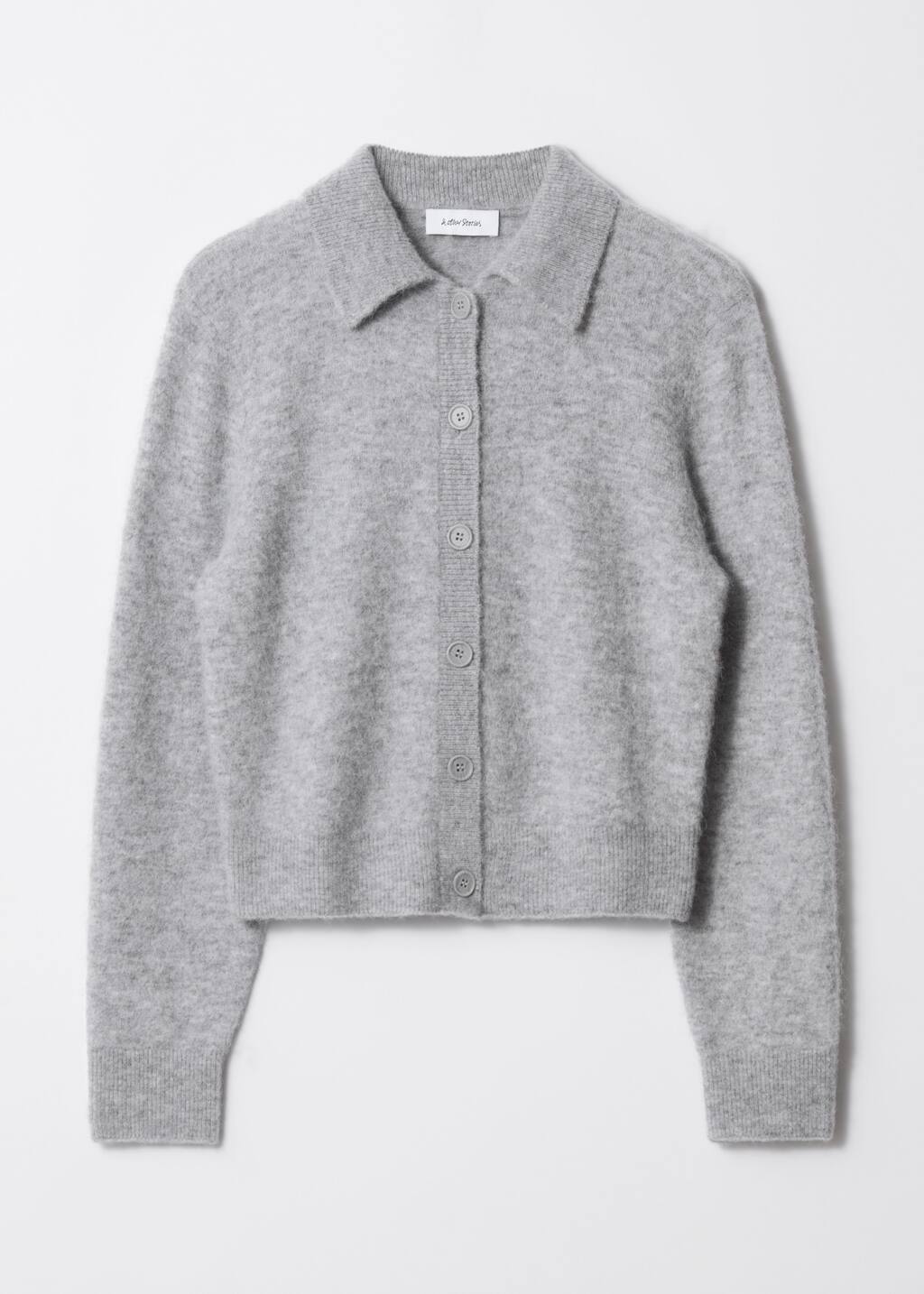 Gavrielle Collared Knit Cardigan Stripe Baby Blue
