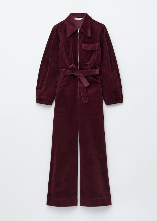 Belted Corduroy Jumpsuit