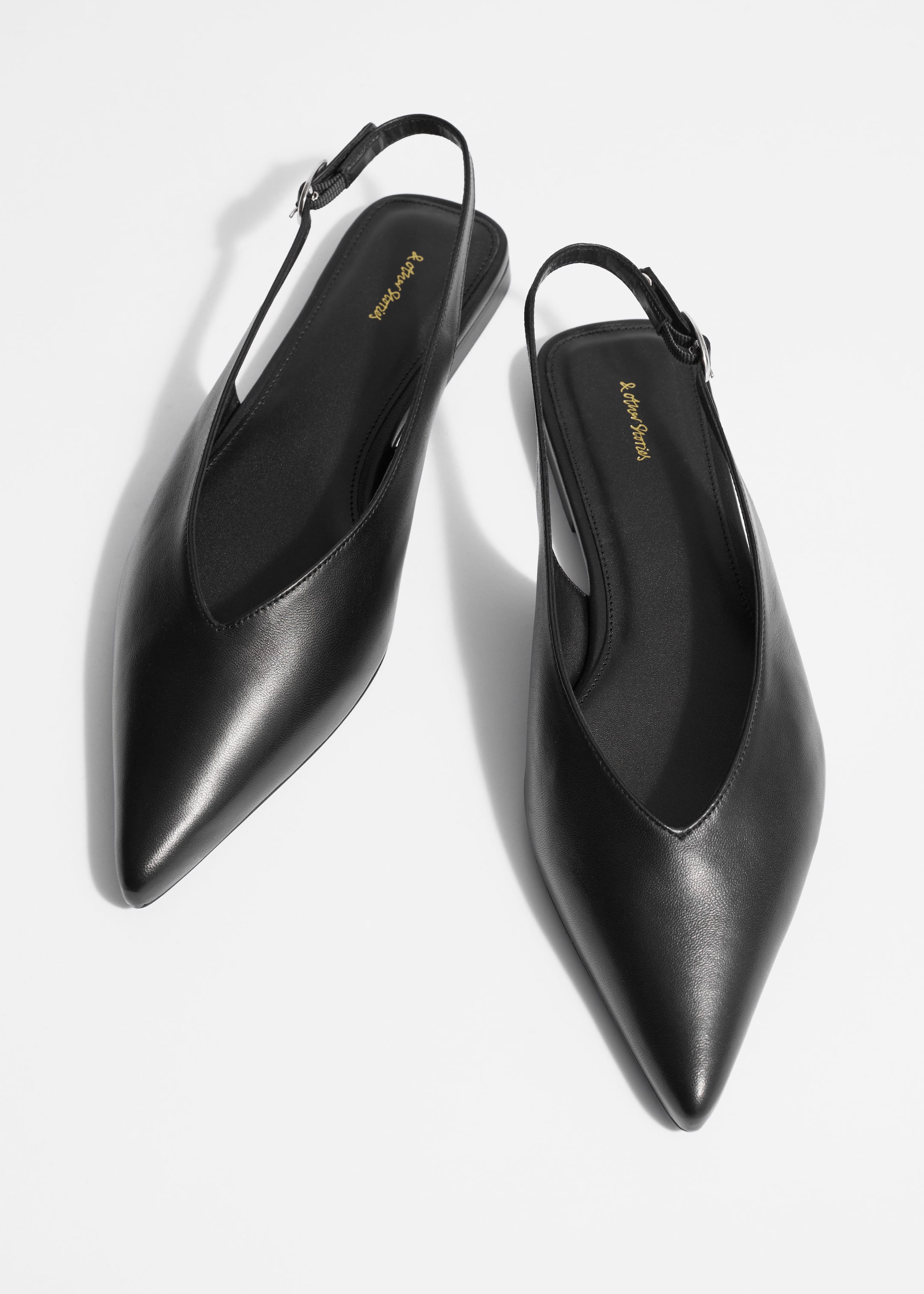 Pointed Slingback Pumps - Black - Still Life