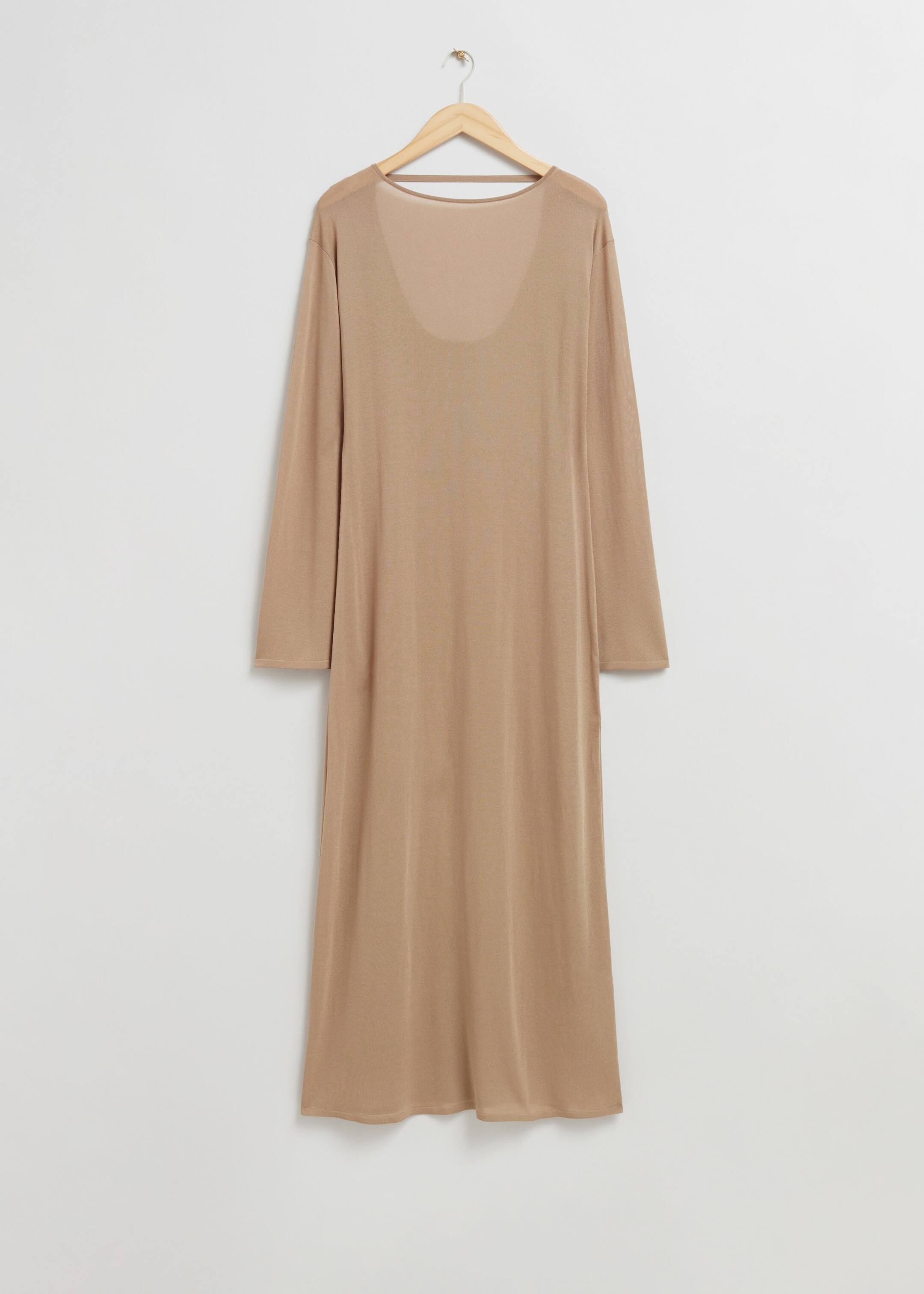 Boat Neck Maxi Dress - Medium Beige - Still Life