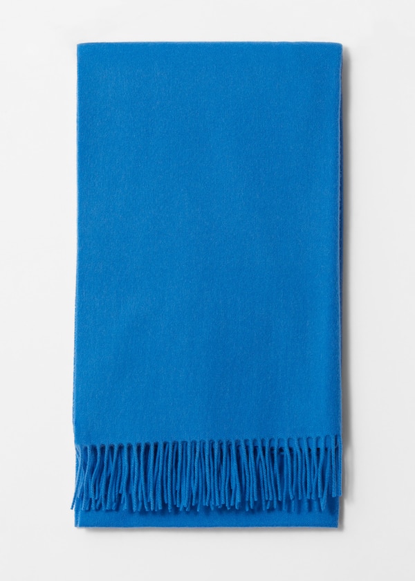 Fringed Wool Blanket Scarf