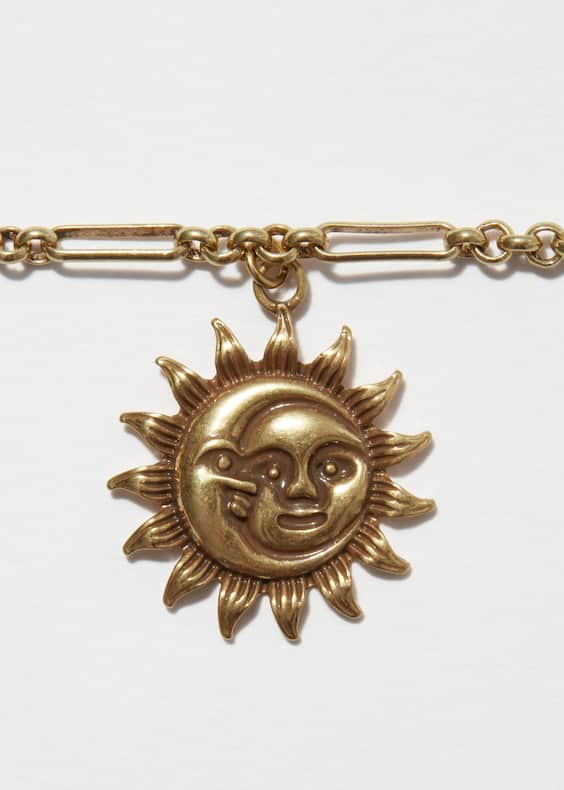Sun-Pendant Charm Necklace