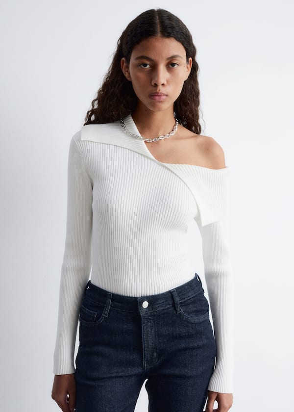 Rib-Knit Off-Shoulder Top