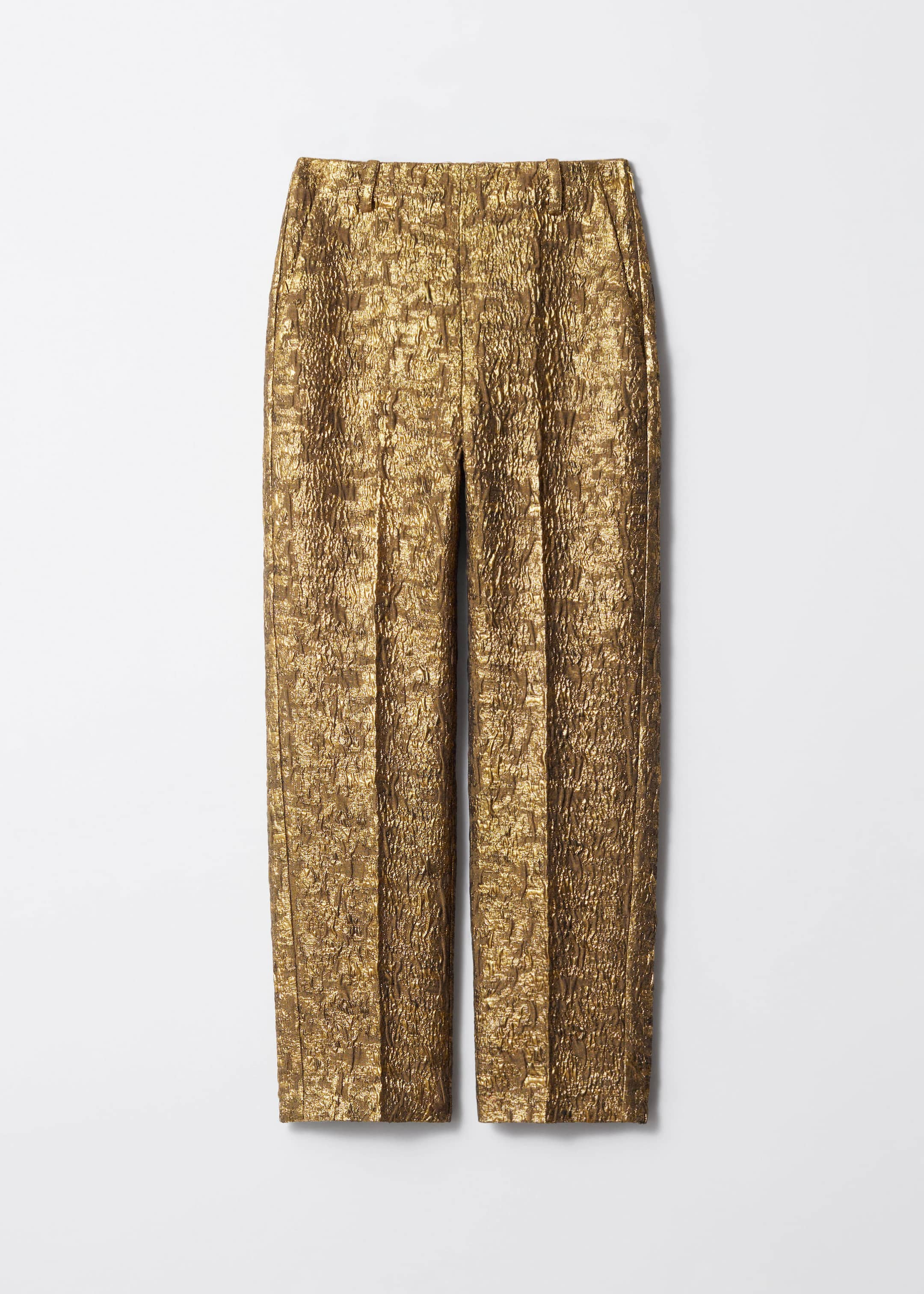 Tapered Metallic Jacquard Trousers