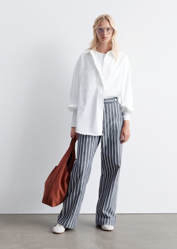 Striped Cotton Trousers
