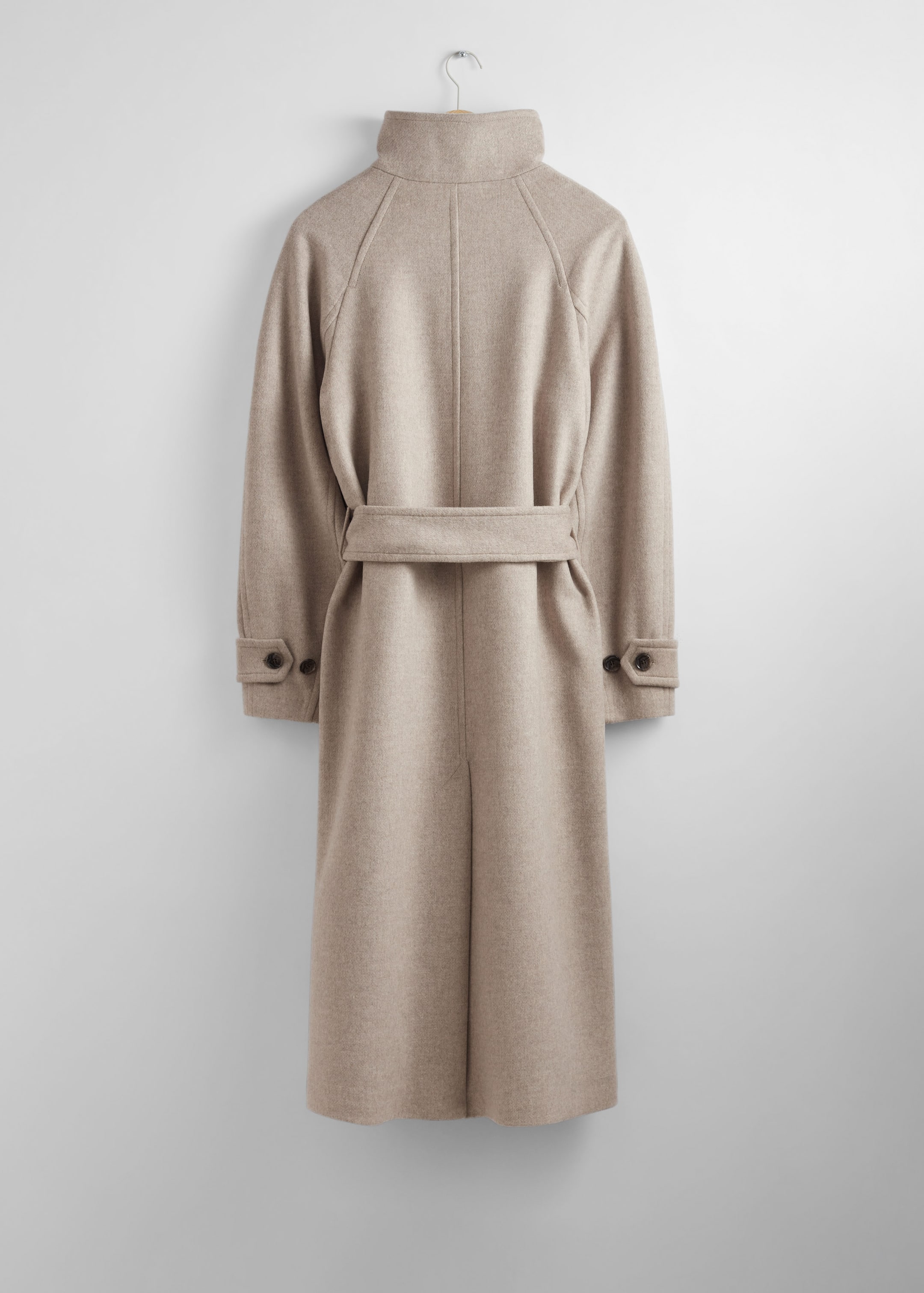 Relaxed Belted Wool Coat - Oatmeal - Still Life