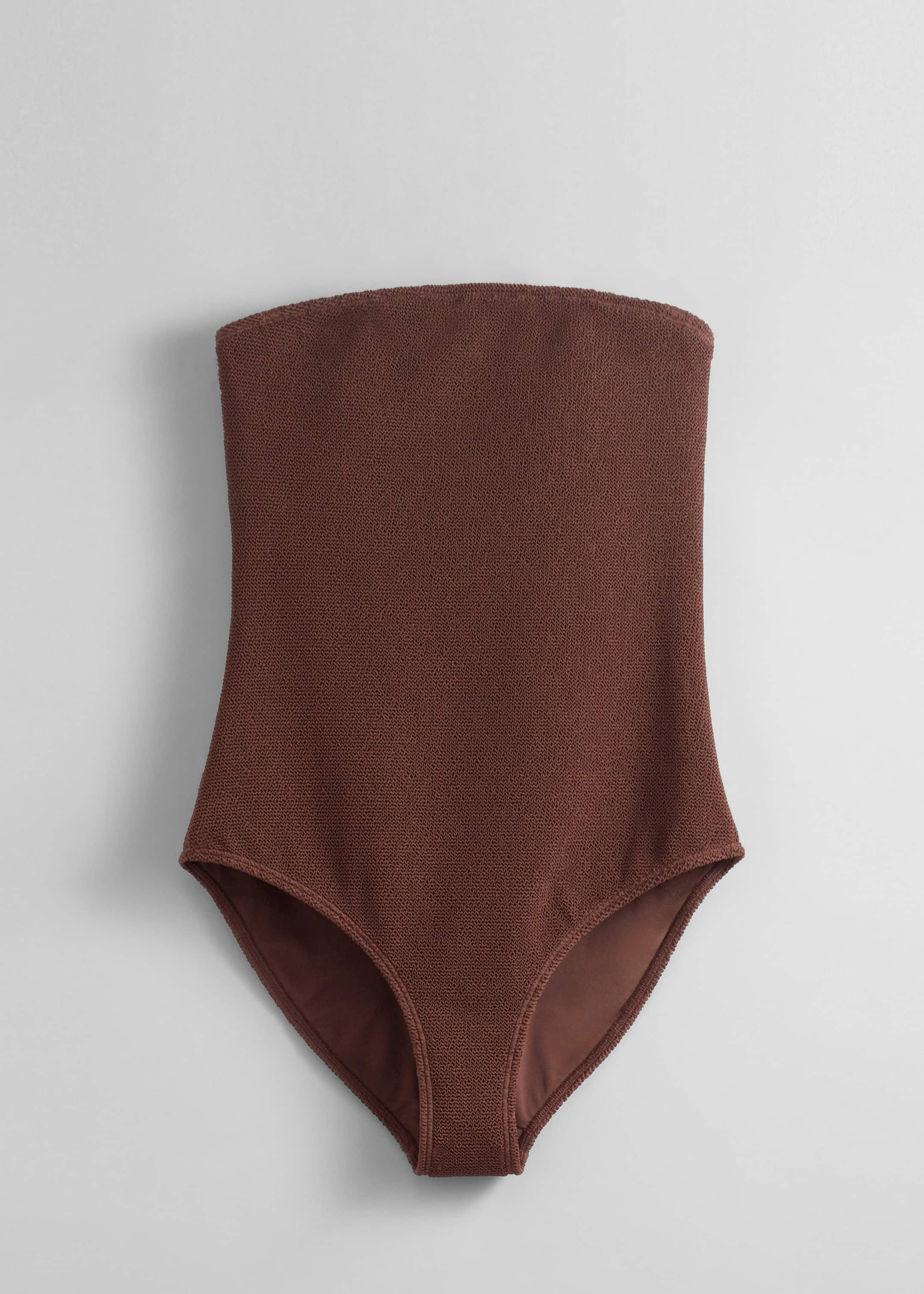 Image of Maillot texturé à encolure bandeau