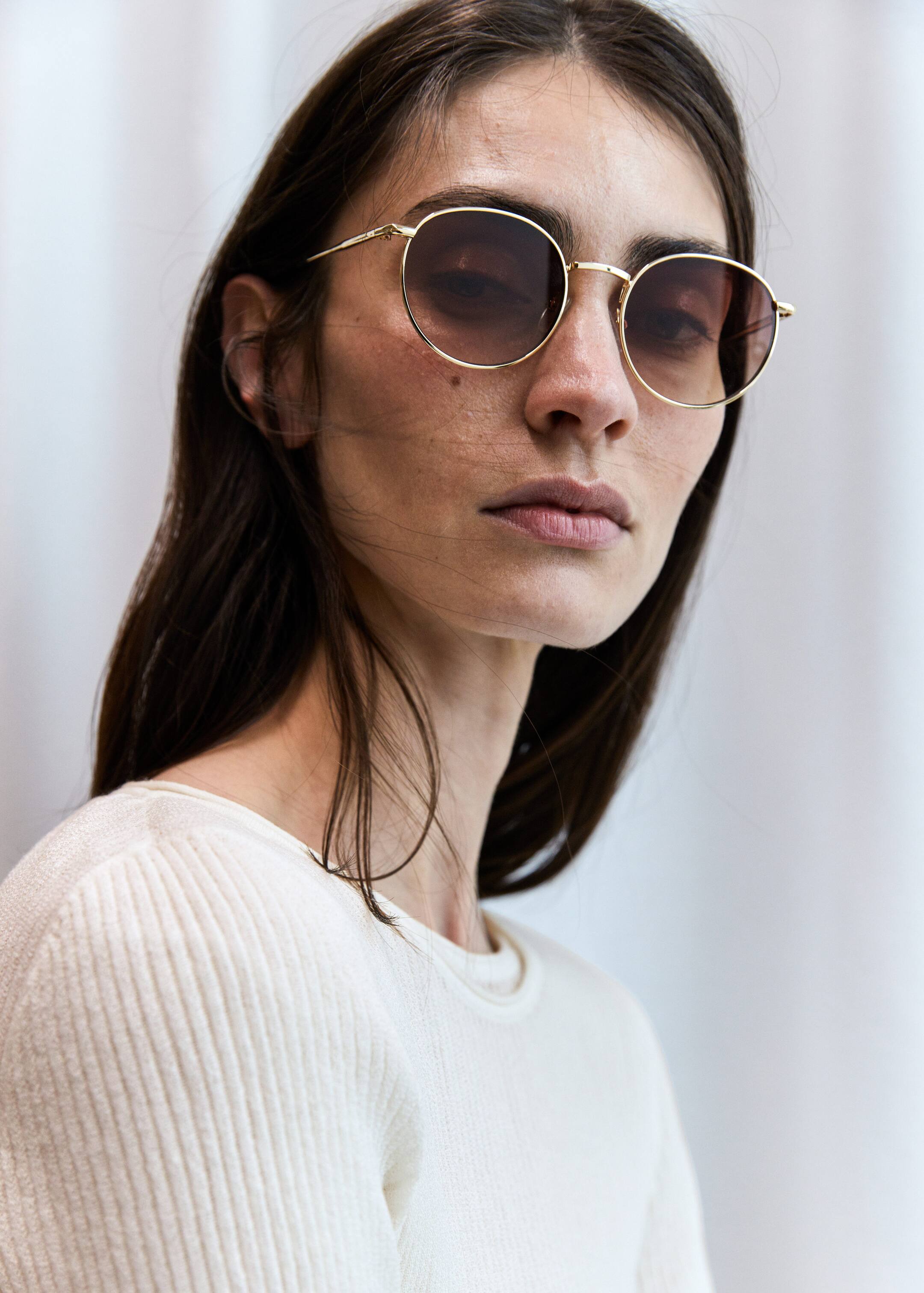 Lunettes de soleil à monture ovale fine - Doré/Écaille de tortue - Lookbook