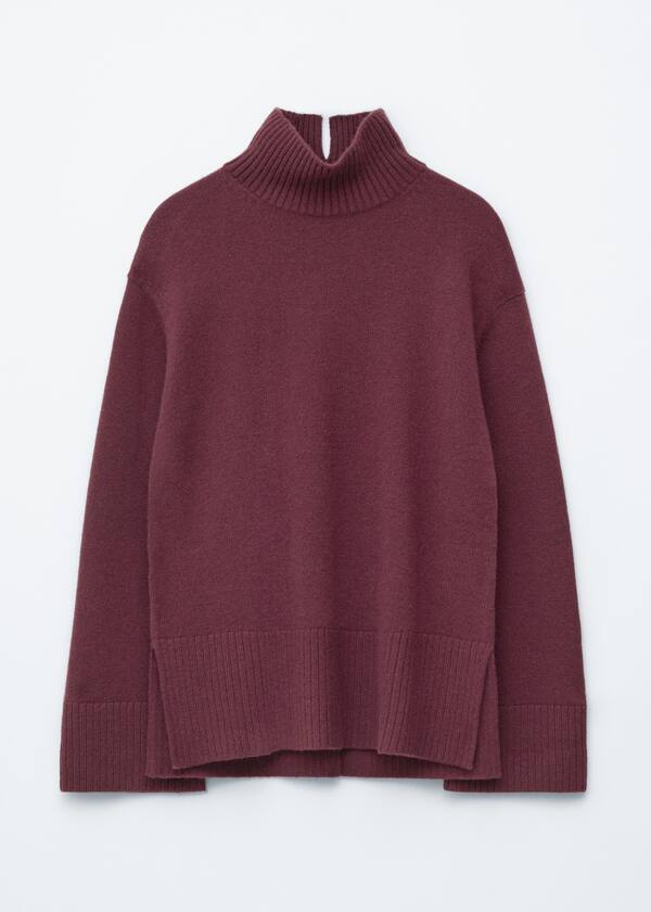Oversized Turtleneck Wool Sweater