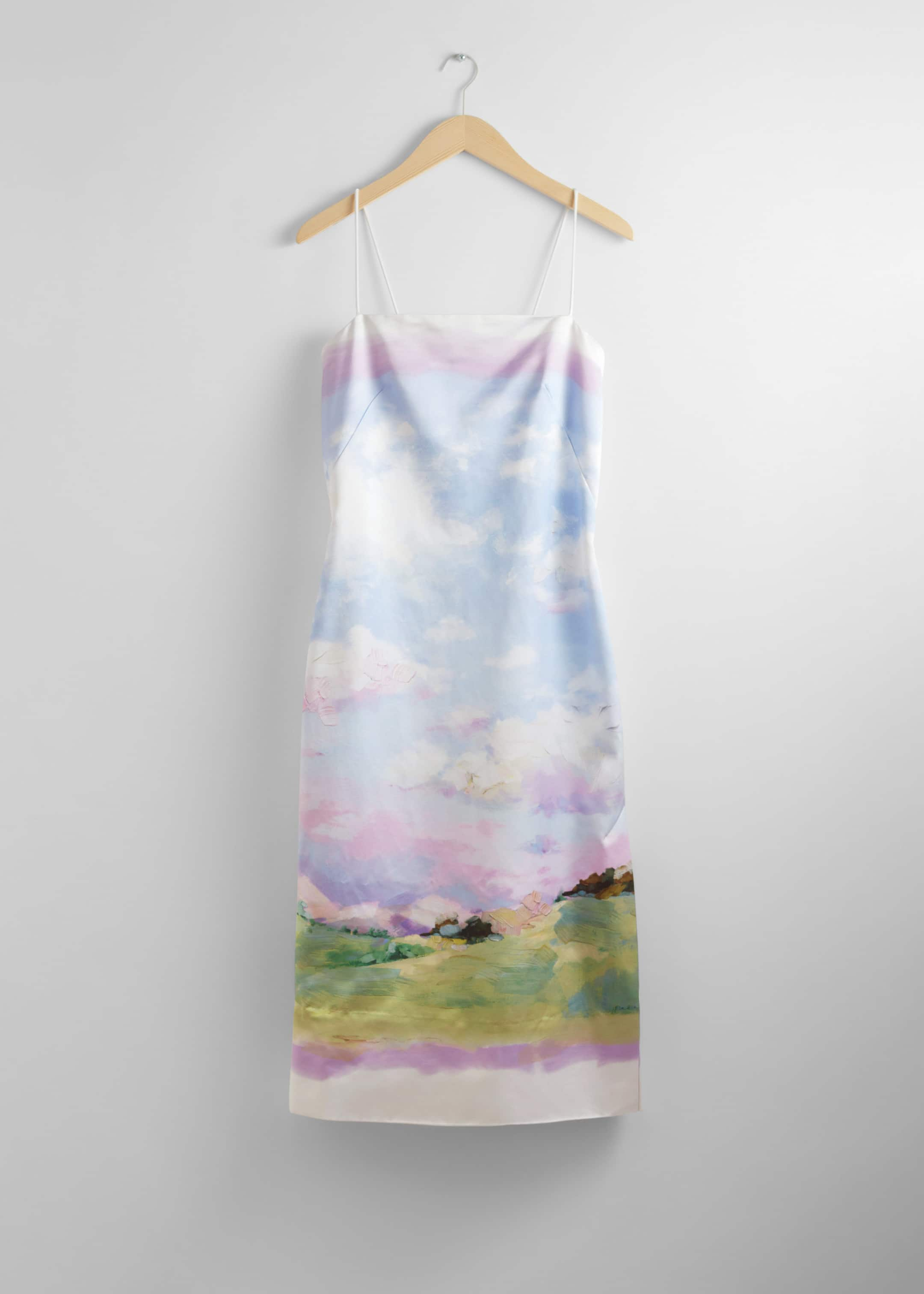 Printed Slip Midi Dress - Green/Lilac/White - Still Life