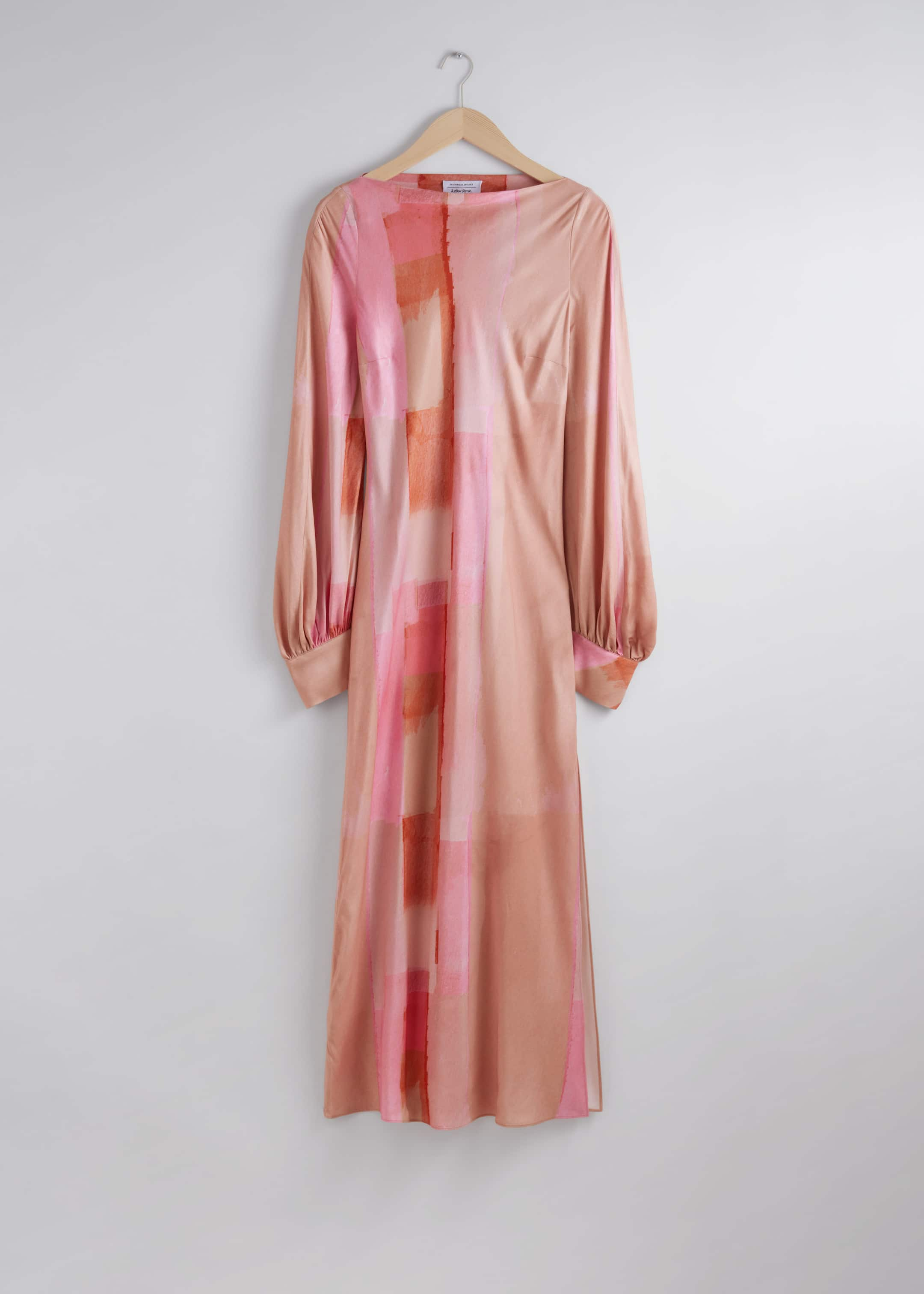 Image of Voluminous-Sleeve Midi Dress