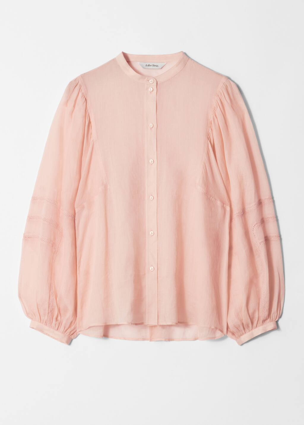 Tie Waist Voluminous Sleeve Blouse