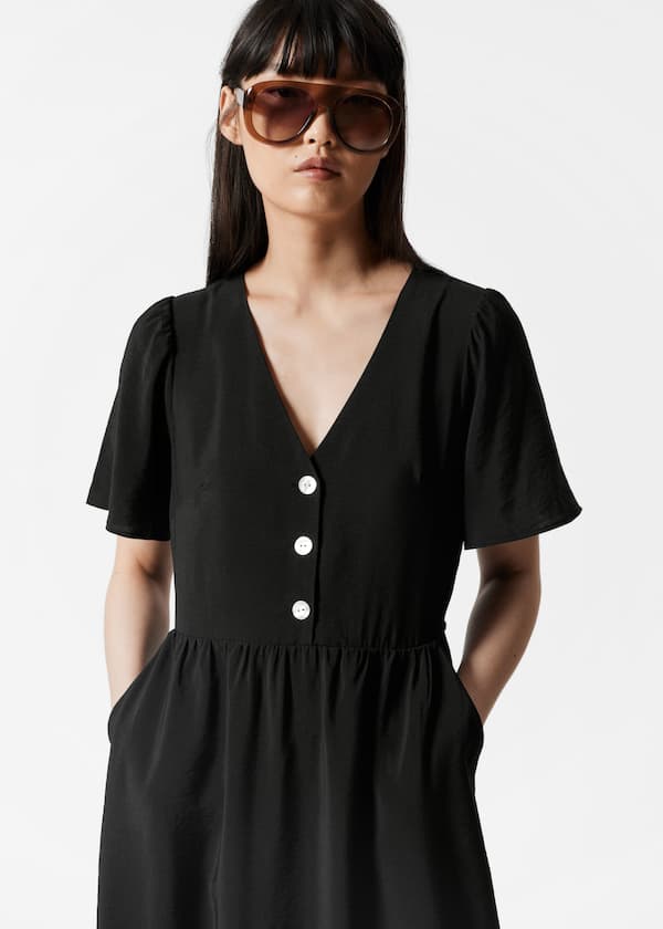 V-Neck Midi Dress
