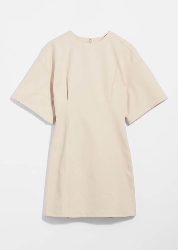 Fitted Short-Sleeve Mini Dress