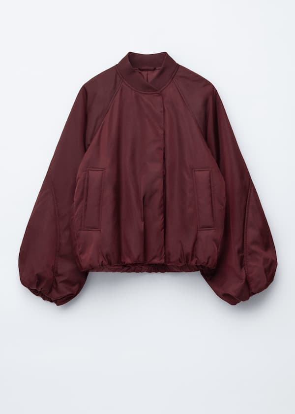 Voluminous-Sleeve Bomber Jacket
