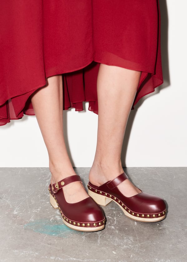 Mary-Jane Leather Mules