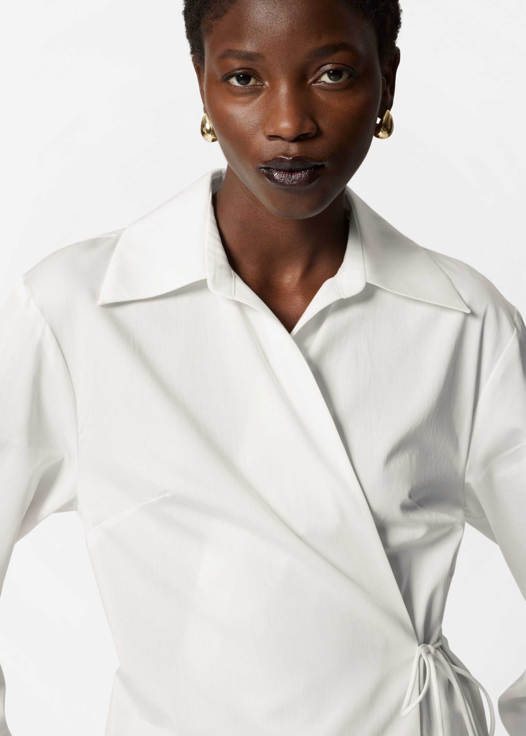 Chemise portefeuille en coton - Blanc - Lookbook