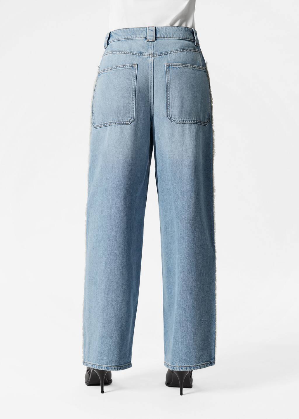 “& Other Stories” フリンジサイドシームワイドレッグジーンズ Fringed Wide-Leg Jeans - Light Blue - Wide - & Other Stories