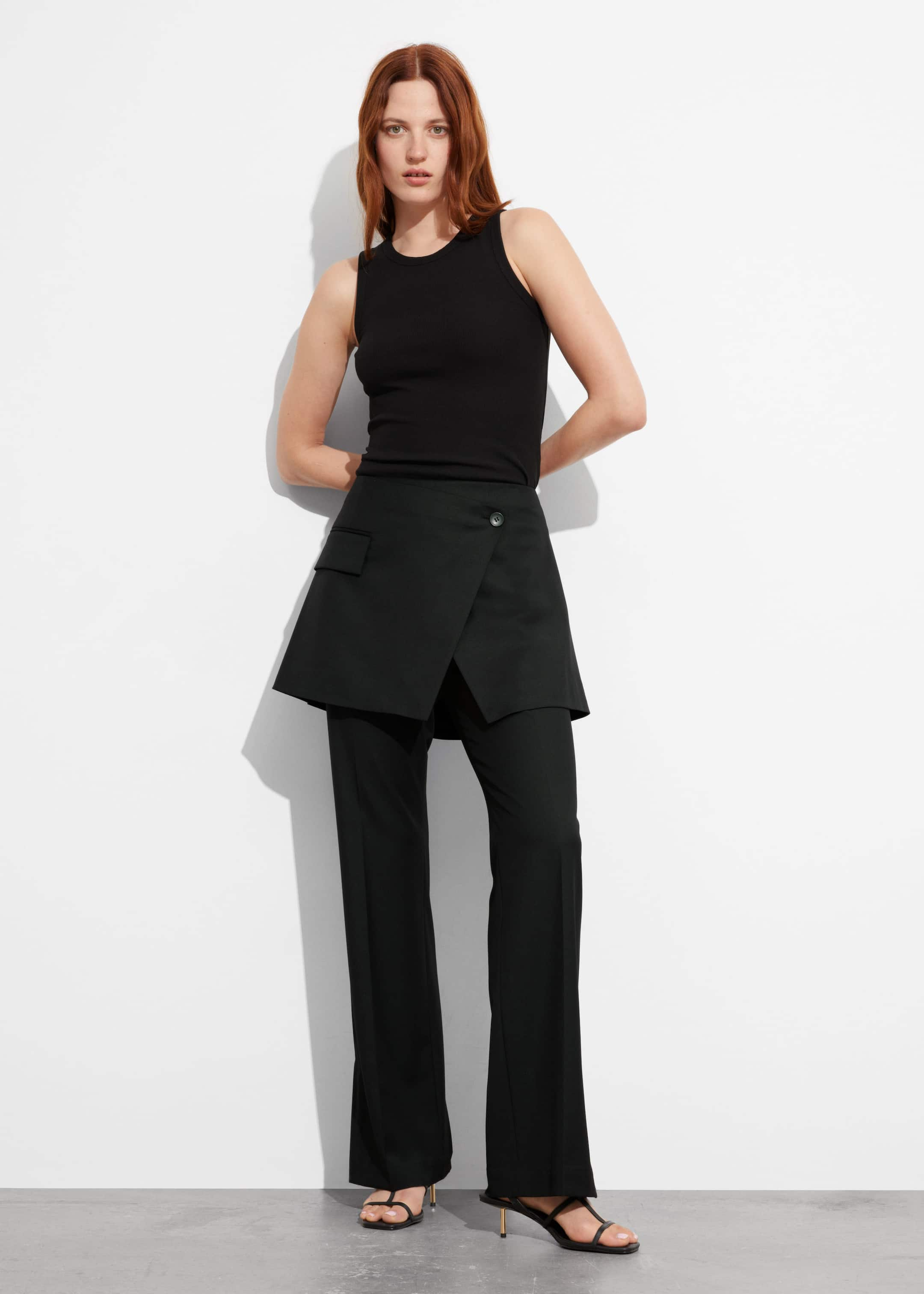 Image of Wrap-Skirt Trousers