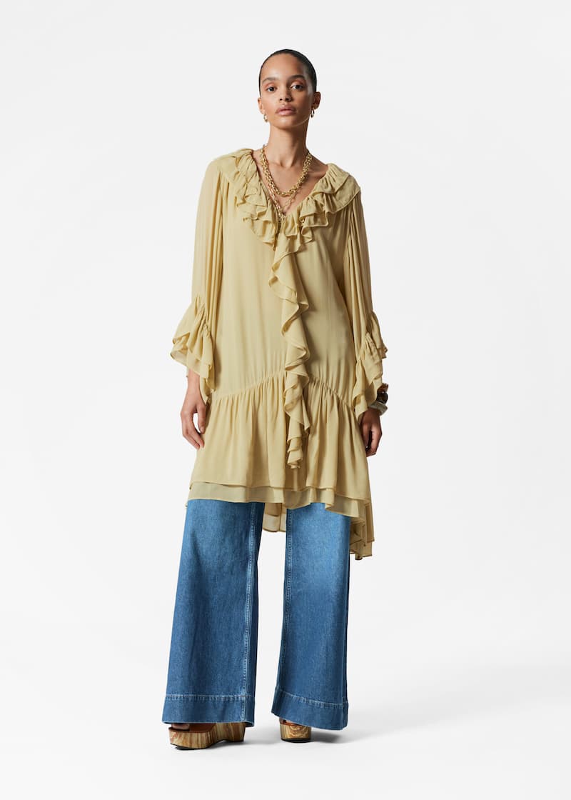 Flounced Mini Dress