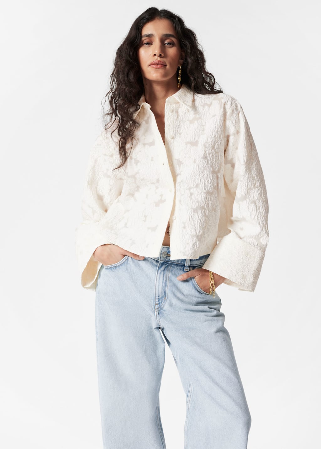 Jacquard Shirt - White - Shirts - & Other Stories
