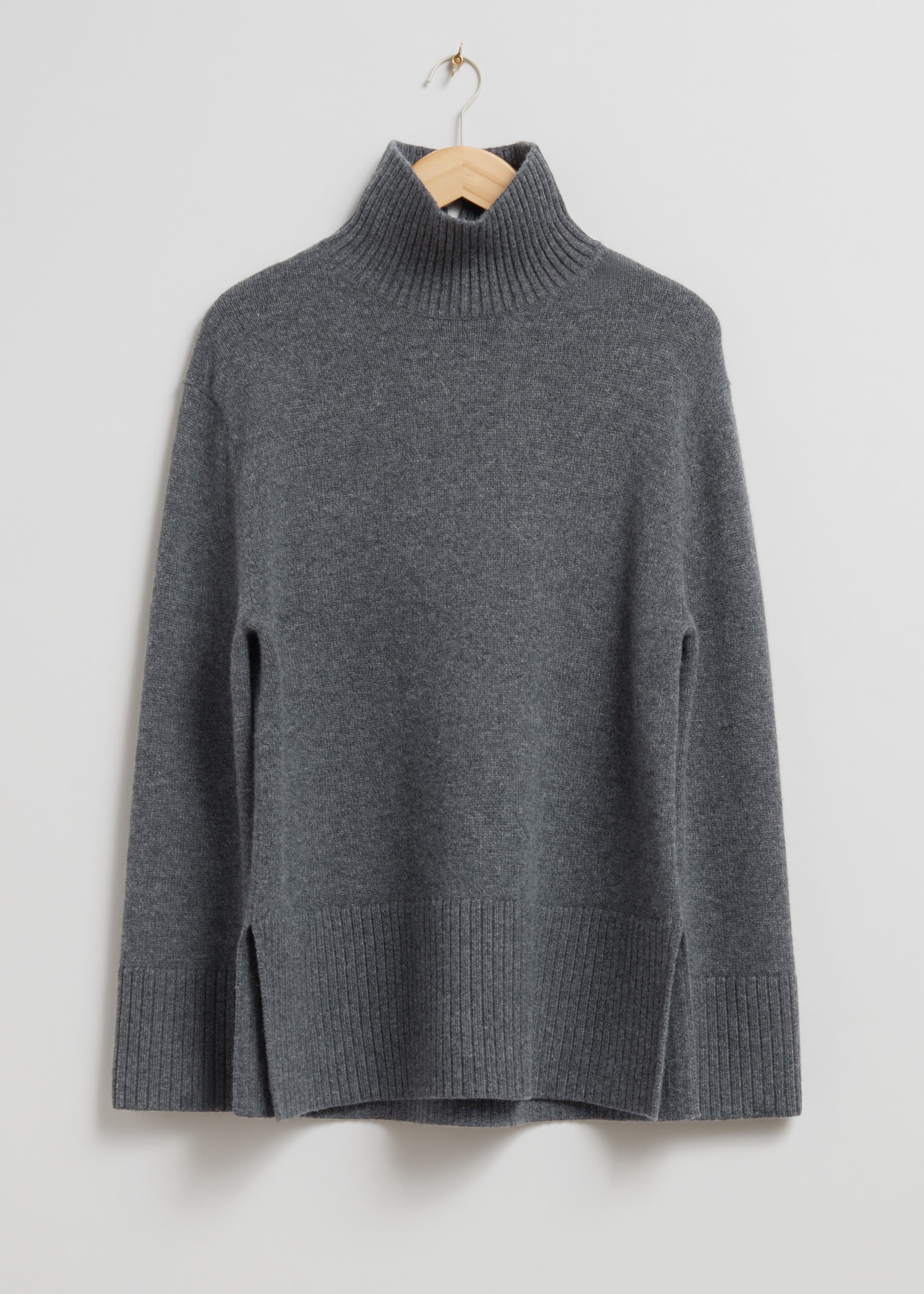 Oversized Turtleneck Wool Jumper - Dark Mole - Still Life