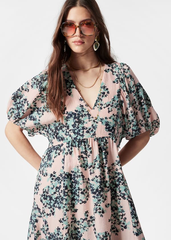 Puff-Sleeve Maxi Dress