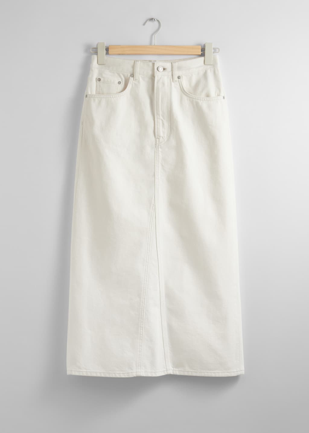 【送料&関税込】Off-White Denim Midi Skirt Denim Midi Skirt - White - Midi skirts - & Other Stories
