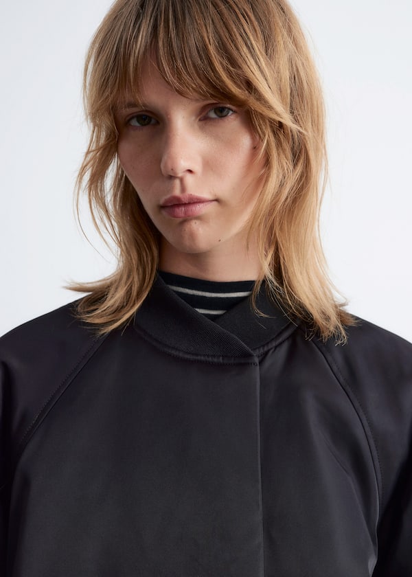 Voluminous-Sleeve Bomber Jacket