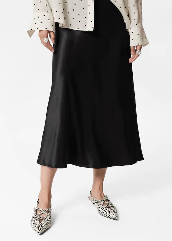Satin Midi Skirt