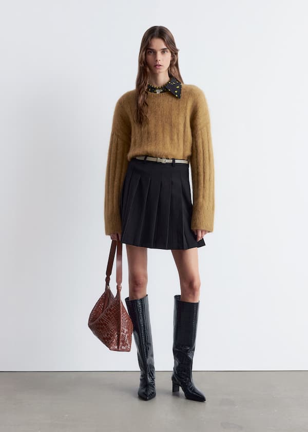 Pleated Mini Skirt