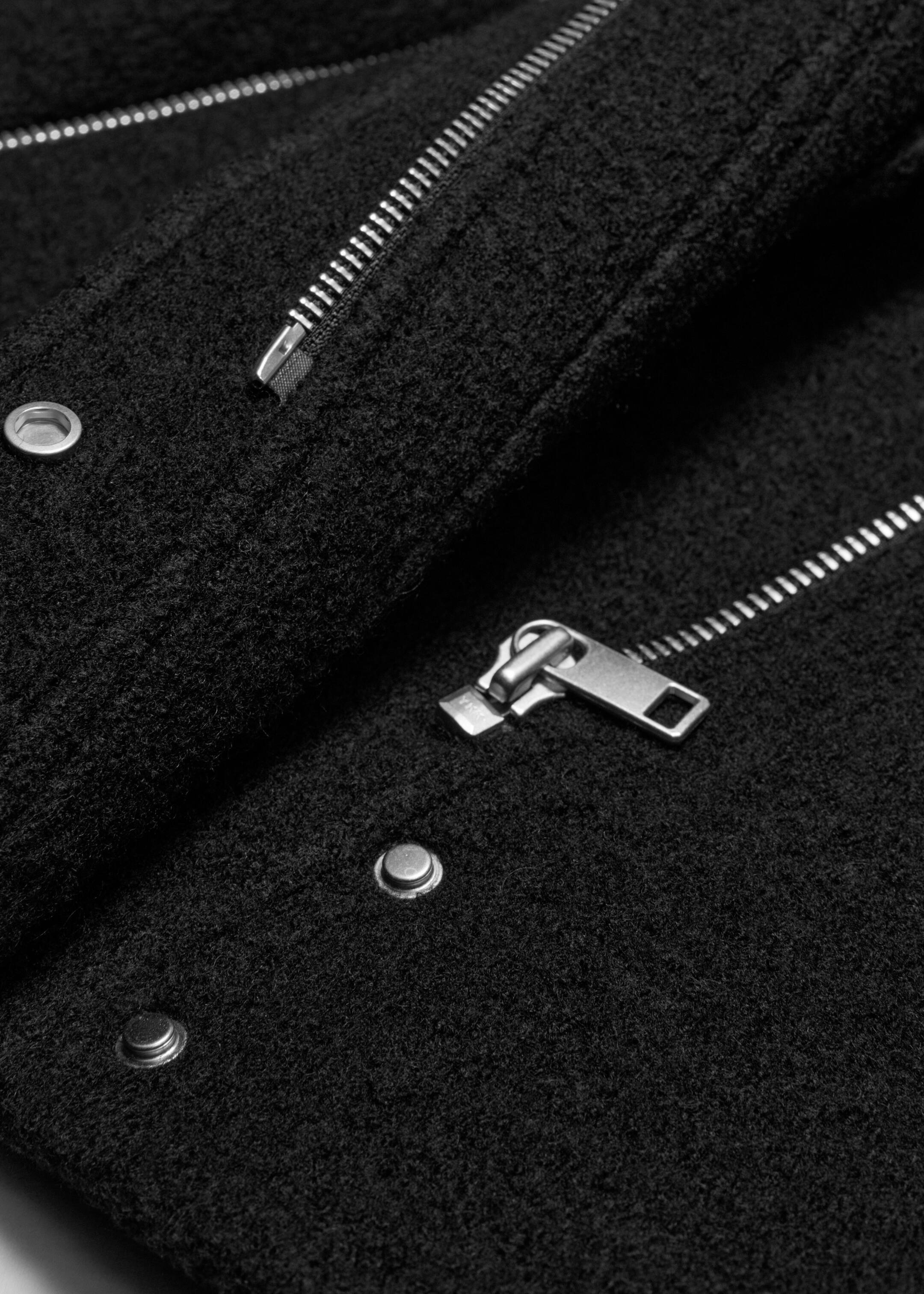 Biker Wool Jacket - {{variantName}} - Descriptive Detail