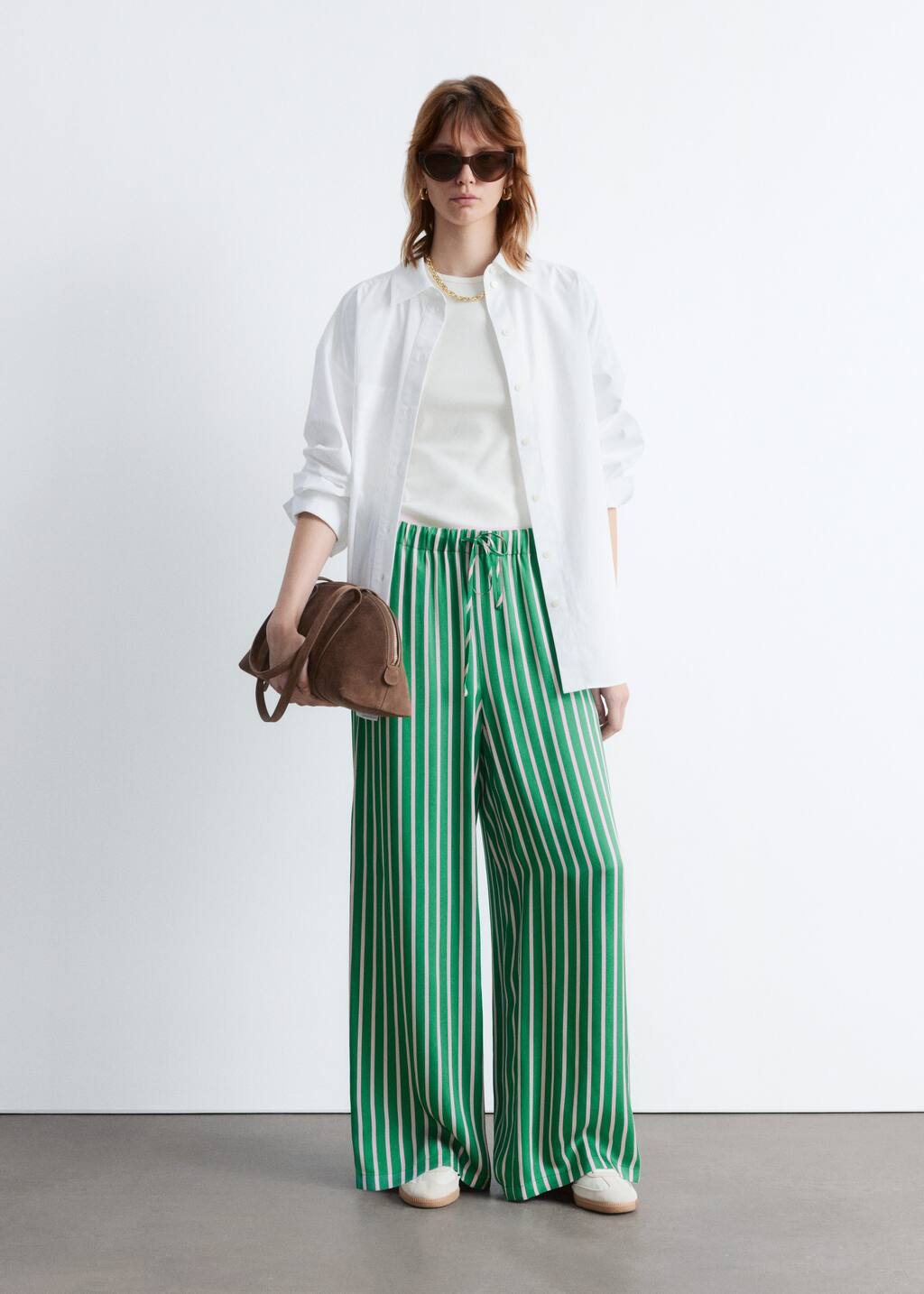 【DEARMINE】Dear String Wide Slacks Dear Scarlett Women's Solid Wide Leg Magic Pants, Wine