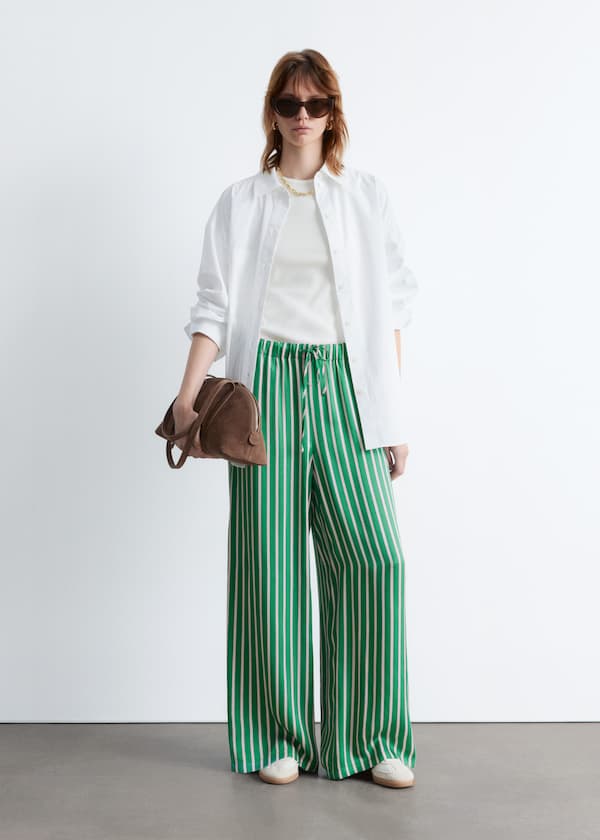Drawstring Satin Trousers