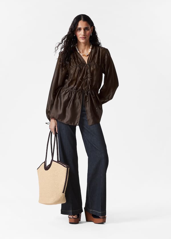 Ruched Drawstring Blouse