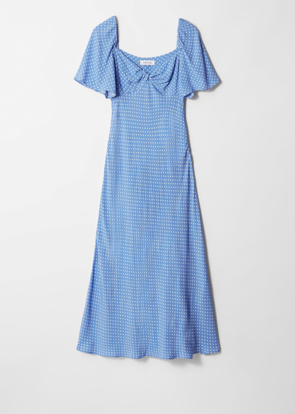 & Other Stories Women's Blue Flutter-Sleeve Midi Dress
